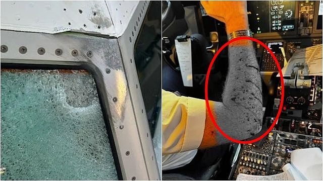 驾驶舱挡风玻璃被撞爆？美联航急转降，机师溅血照疯传（图） - 1