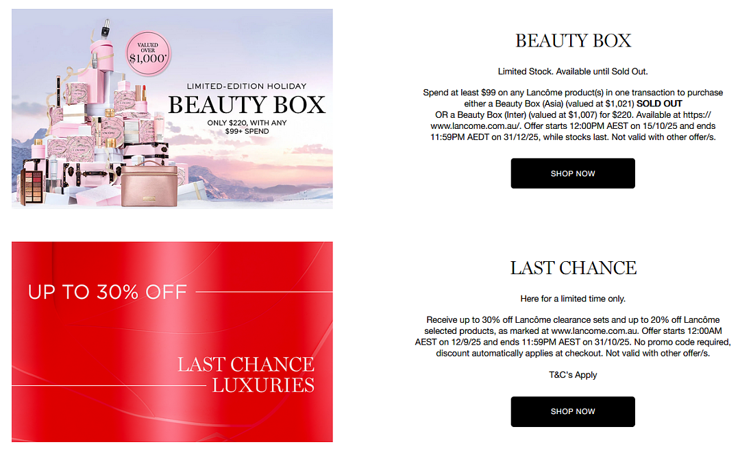 好机会!【Lancome兰蔻】澳洲官网送14件套 + 再减27%(组图) - 2