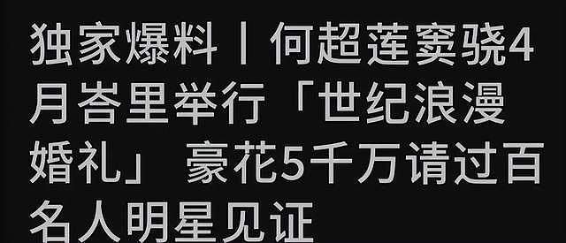 反转！曝何超莲婚礼是亲妈出钱，窦骁不愿签婚前协议，所以没领证（组图） - 4