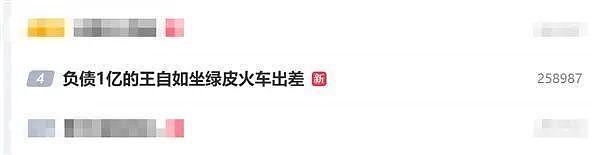 王自如自曝负债约1亿元,因限高坐绿皮火车出差(组图) - 1