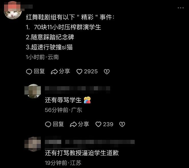 郑晓龙评论区沦陷！网友抵制《红舞鞋》，剧组施压禁止采访学生（组图） - 15