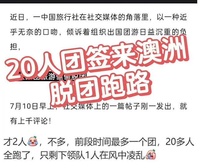 闹大了!20名华人跟团出国离奇消失?舍弃20万押金,澳洲华人:举报同胞有错吗(组图) - 4