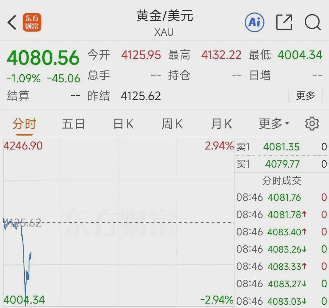 金价突然崩了!创12年来最大单日跌幅...(组图) - 4