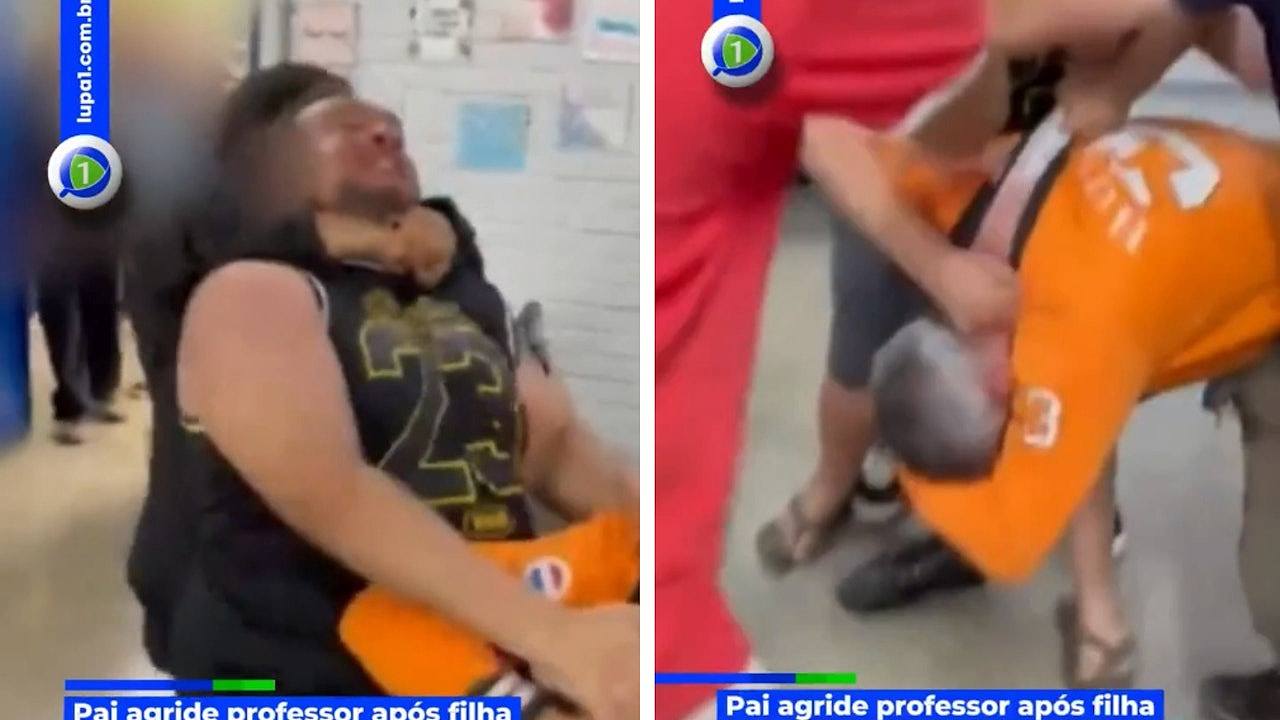 画面疯传!学生上课玩手机被骂,躁父冲到学校狂打老师头部9拳(组图) - 1