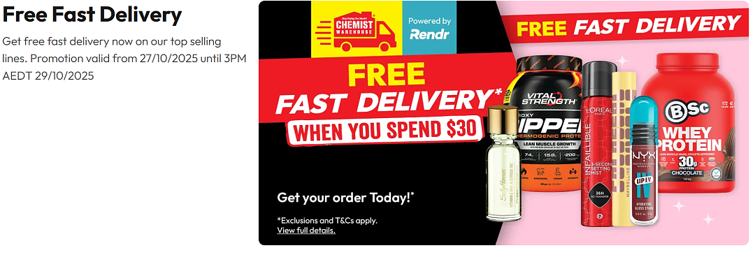 【Chemist Warehouse】药店 3天“当天寄到“福利（组图） - 1