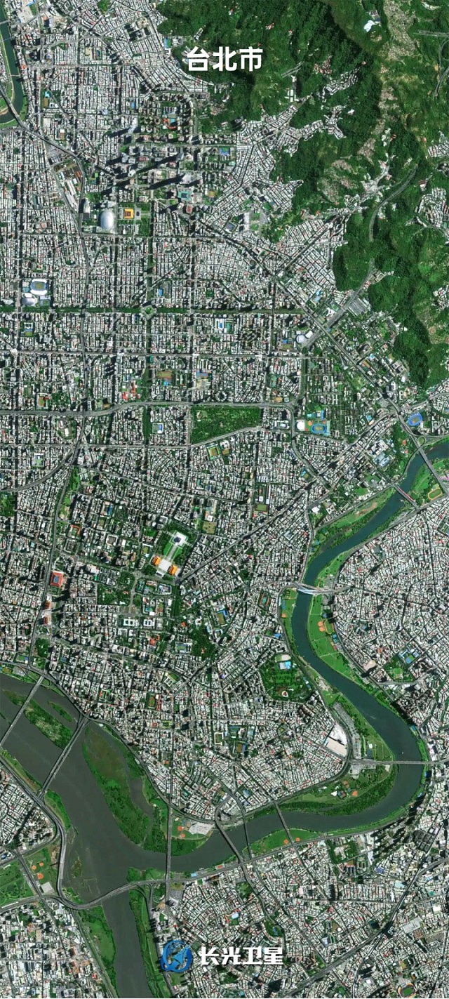 吉林一号公开多张台湾高清卫星图,台北市建筑物一清二楚(组图) - 5