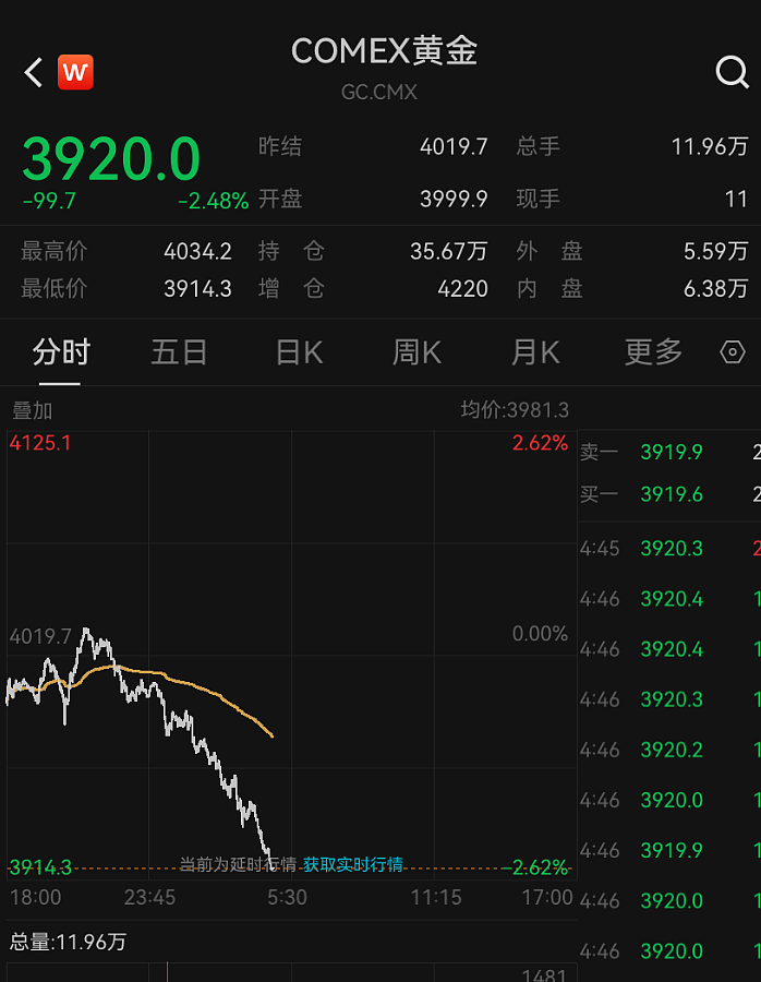 金价跌破3900美元!大学女生下跌时补仓,结果亏得更多,专家提醒(组图) - 2