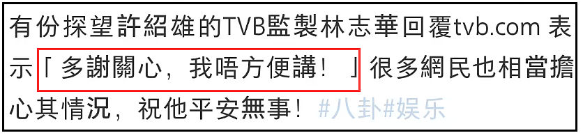 许绍雄情况不乐观!黄宗泽低调现身,佘诗曼落泪取消行程前往医院(组图) - 13