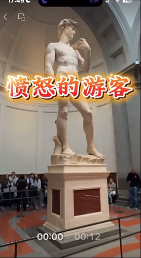 炸锅！华人大妈意大利怒吼大卫雕像：耍流氓（视频/组图） - 2