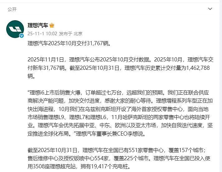 卖爆了！小米汽车10月交付超4万台，小鹏创纪录！理想也卖疯了（组图） - 2
