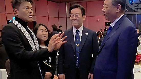 JYP中韩峰会期间会习近平，业界盛传中国或放宽限韩令（组图） - 1