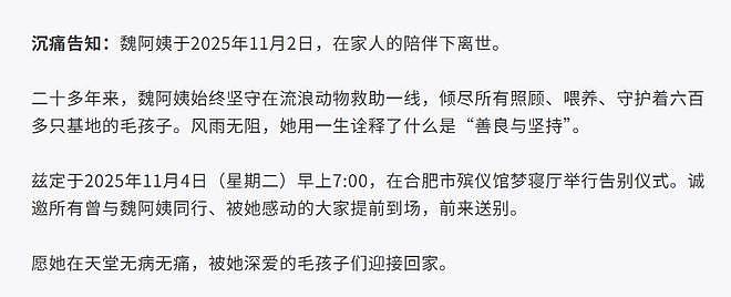卖房救助流浪狗的魏阿姨患癌离世，基地有600只流浪狗（组图） - 1