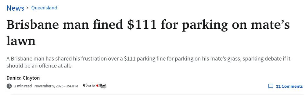 澳洲男子将车停在朋友家门前，被罚了$111！在维州，这样做也违法（组图） - 1