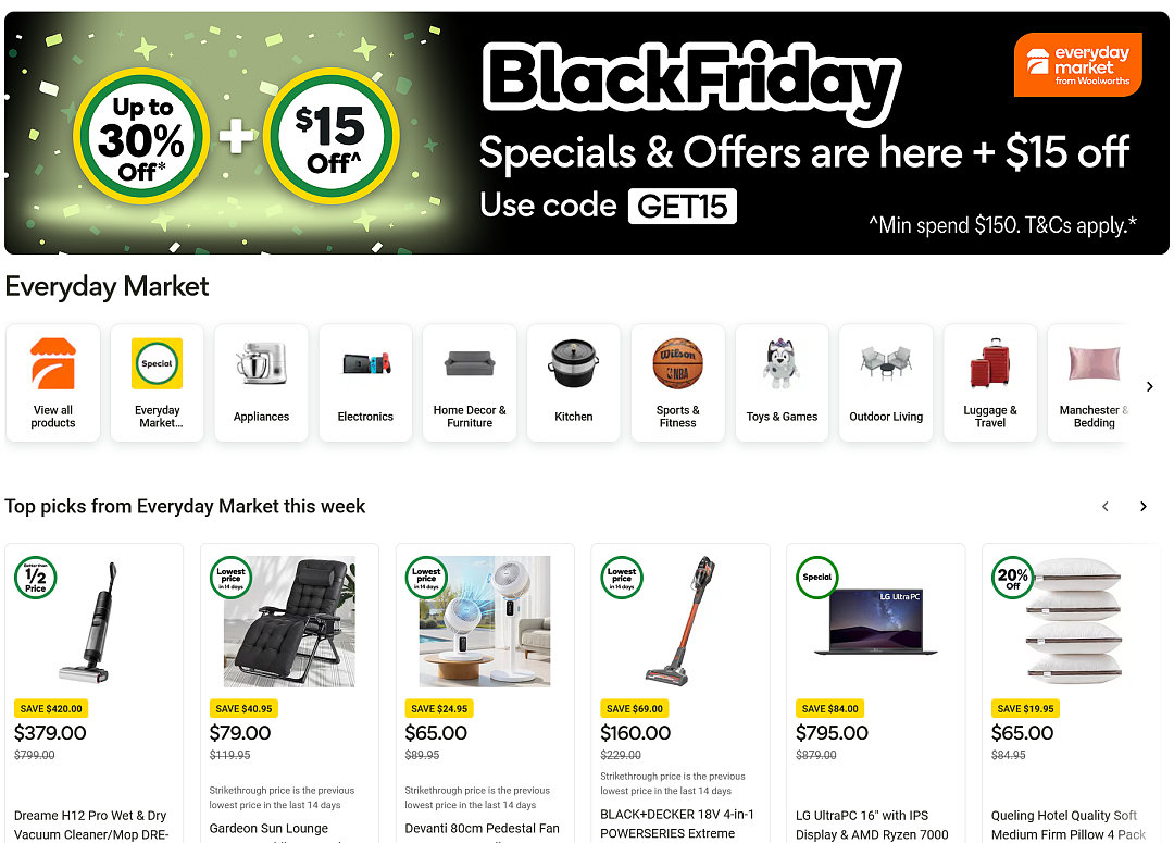 可叠加黑五折扣码！【Woolworths】市场今天再减25%（组图） - 1