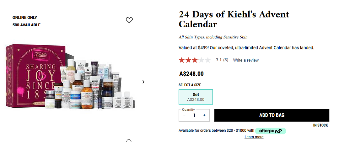 来了!【Kiehl's科颜氏】澳洲官网圣诞日历套装特卖+再减20%(组图) - 2