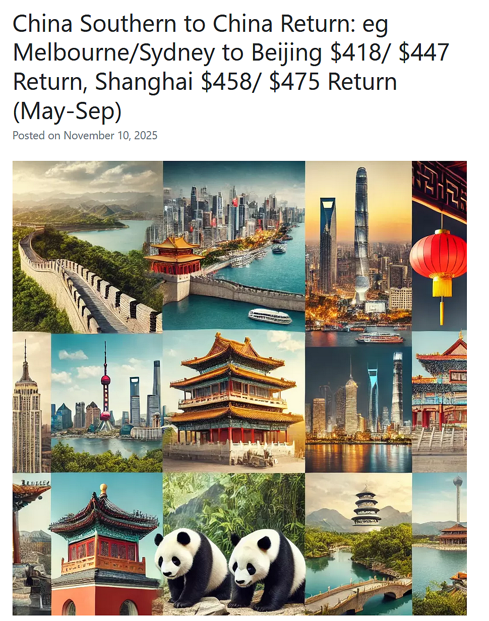 提前买,418刀起!【南航】中澳往返机票最新特价(组图) - 1