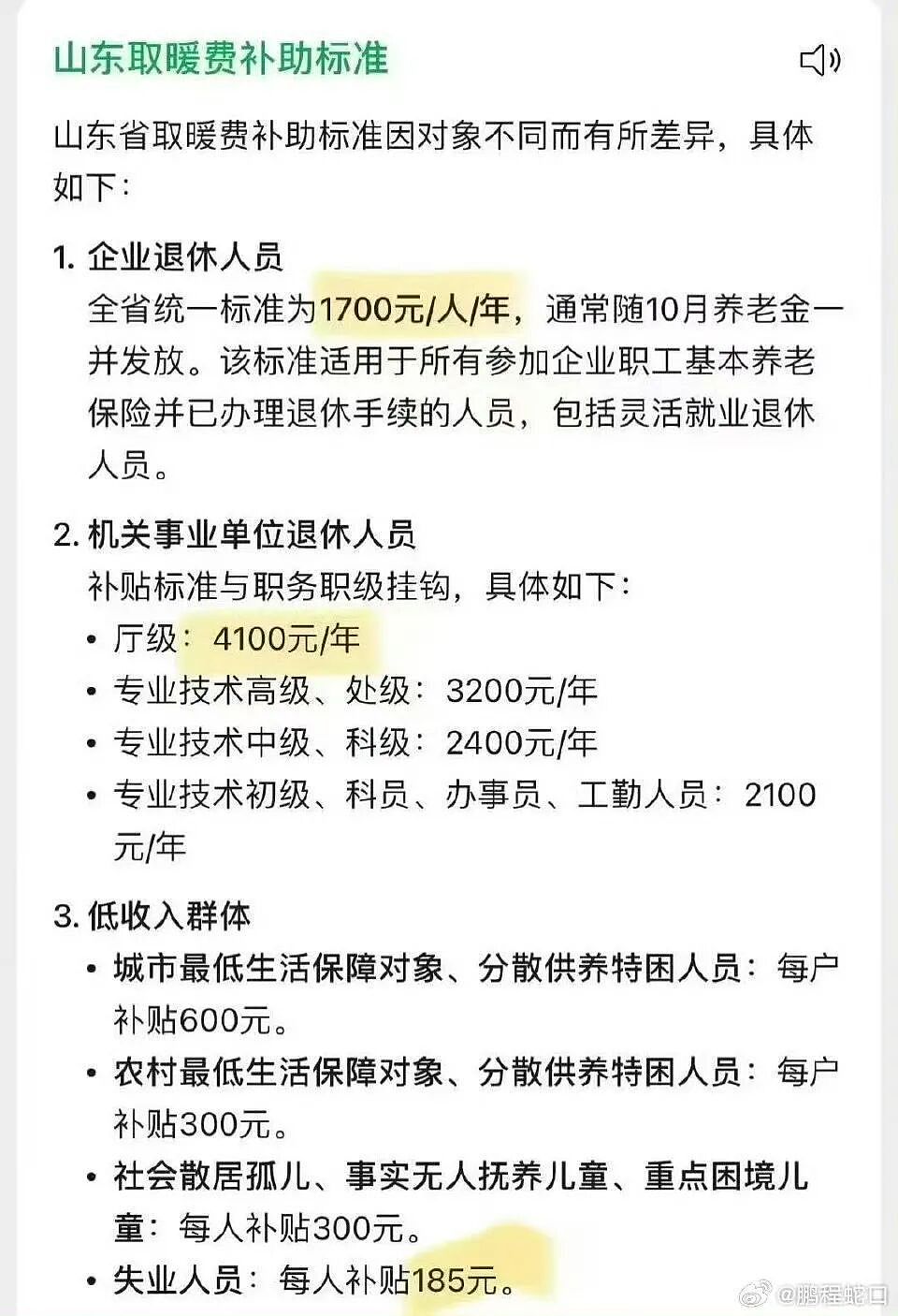 山东取暖费补贴标准，让人看清了“身份”（组图） - 1