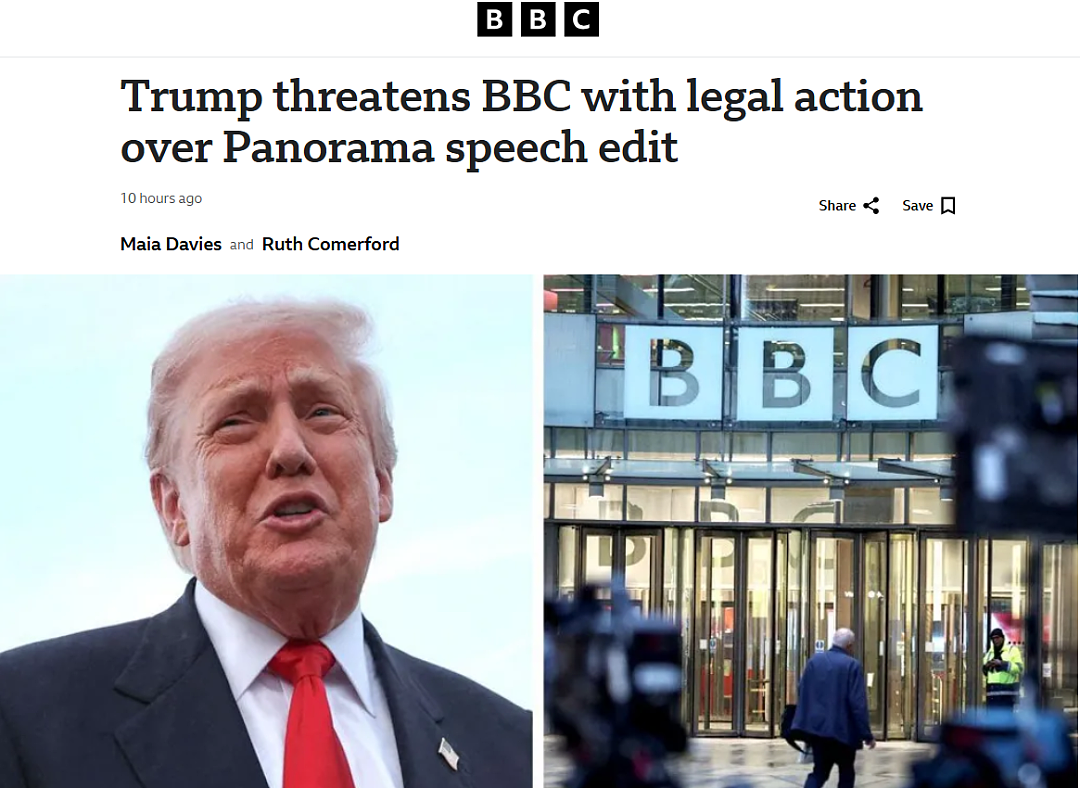 英美罕见狗血大戏！特朗普怒告BBC：fake news！要么公开道歉，要么赔我10亿美元（组图） - 1