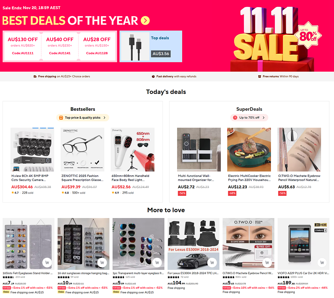 双11折扣码继续！【AliExpress】澳洲站海量商品特卖 + 折上折（组图） - 1