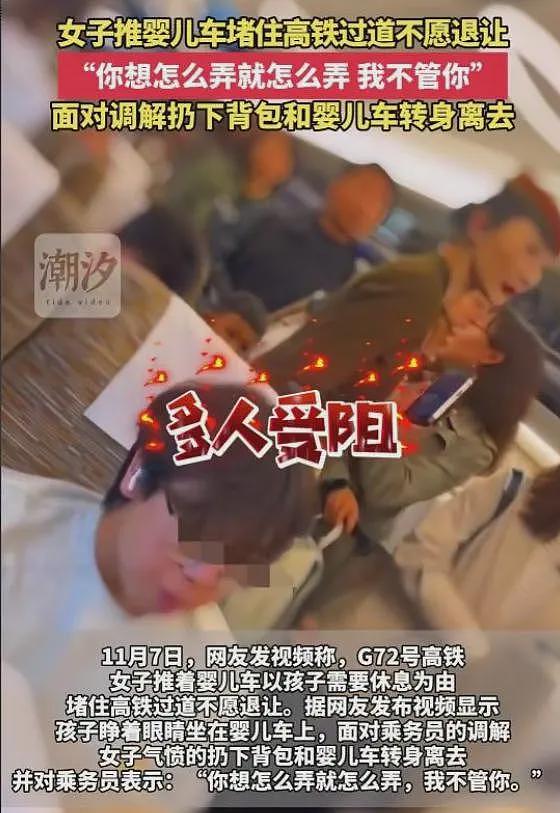 女子高铁堵道后续:知情人透原因,女子正脸被扒黑皮胖脸,已社死(视频/组图) - 5