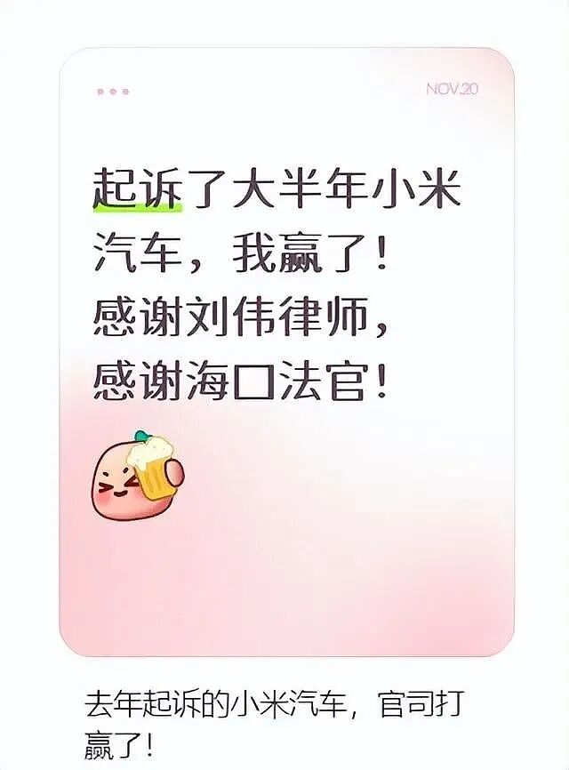 里程碑！网友起诉小米汽车，判双倍返还一万定金，意义深远（组图） - 1