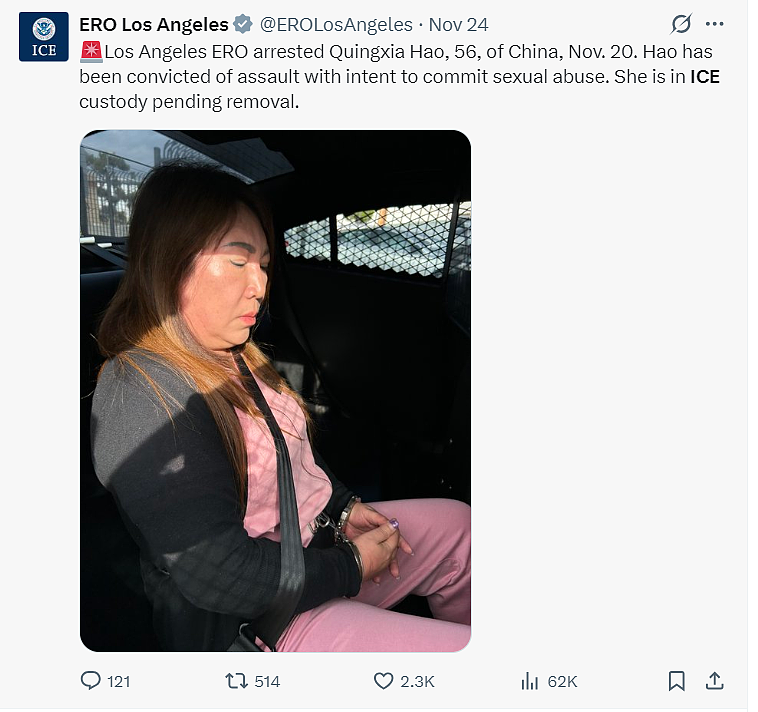 5旬华女来自中国，罪行累累遭ICE逮捕（组图） - 1