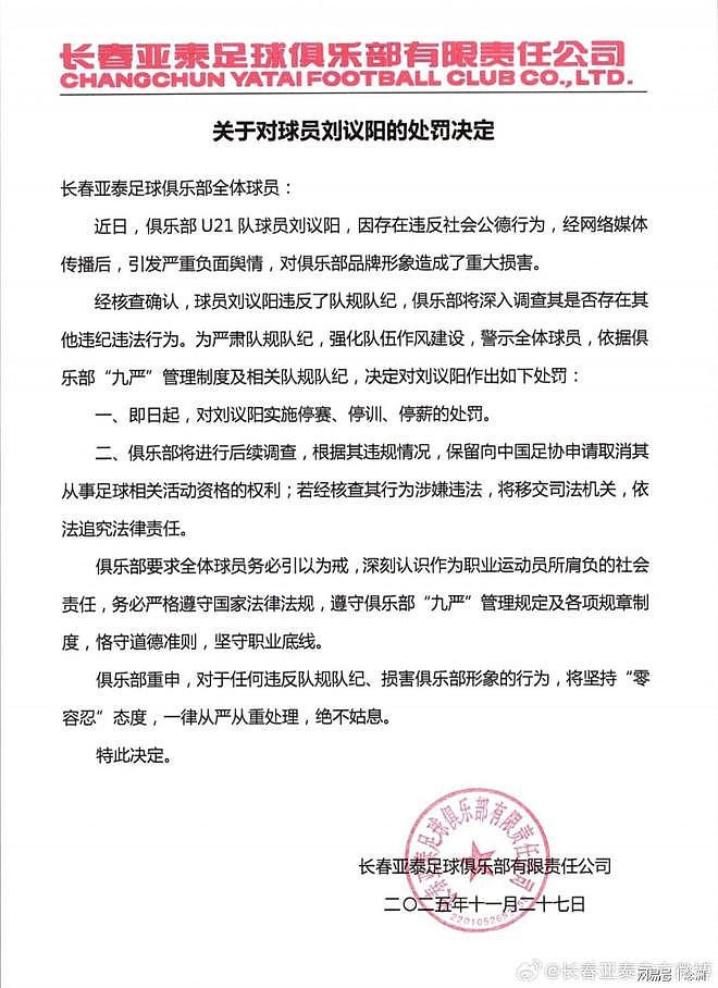 18岁中国足球新星出轨裸聊！偷拍女友私密照，长春亚泰官宣：三停（组图） - 3