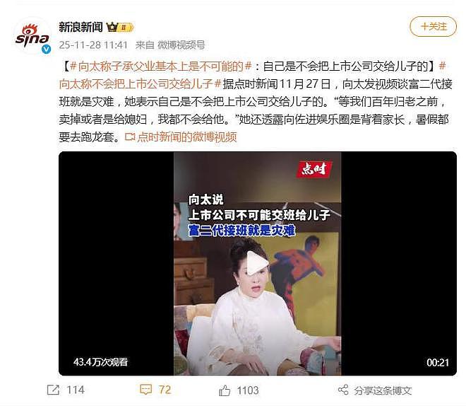 向太称不会把上市公司交给儿子：卖掉或者是给媳妇，我都不会给他（组图） - 4
