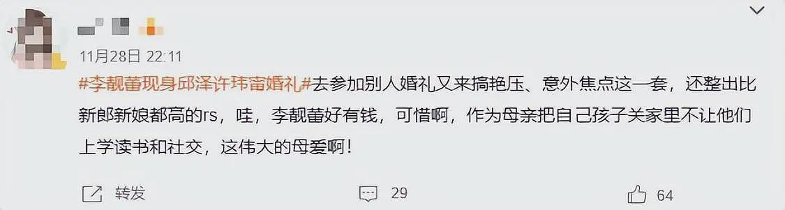 李靓蕾现身好友婚礼!四处搭讪大嘴吓人,深V开到腰抢尽新娘风头(组图) - 30