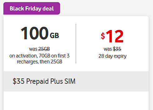 黑五加码！【Vodafone】手机预付卡劲爆价 + 再送50刀（组图） - 2