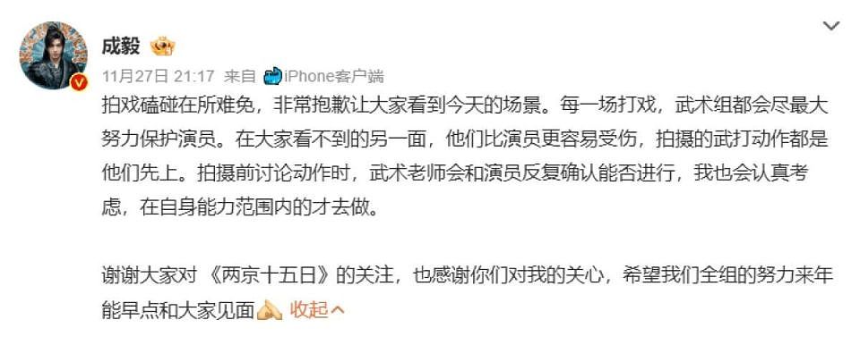 演员成毅拍戏吊威亚时突然坠落，后脑勺触地，蜷缩翻滚无法起身！从业8年武行分析（组图） - 1