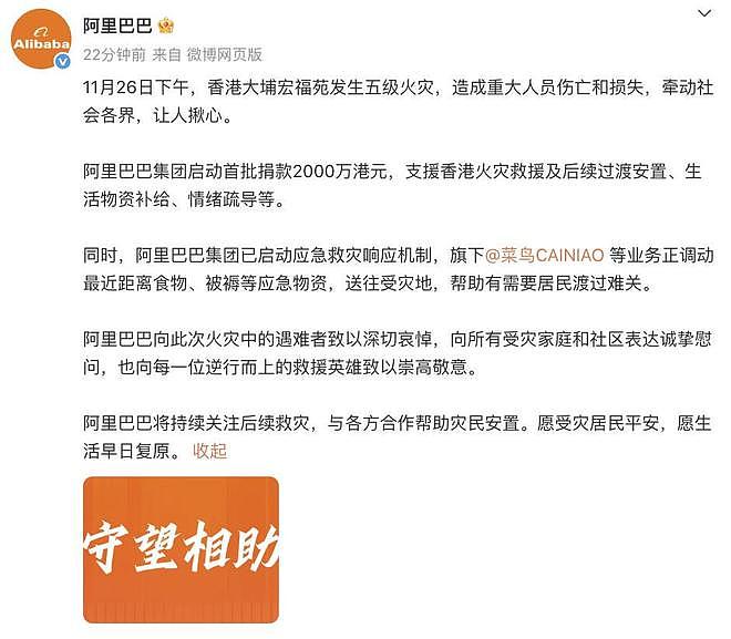 众星为香港大火捐款,韩红基金会捐款千万,霍启刚代表家族支援(组图) - 9