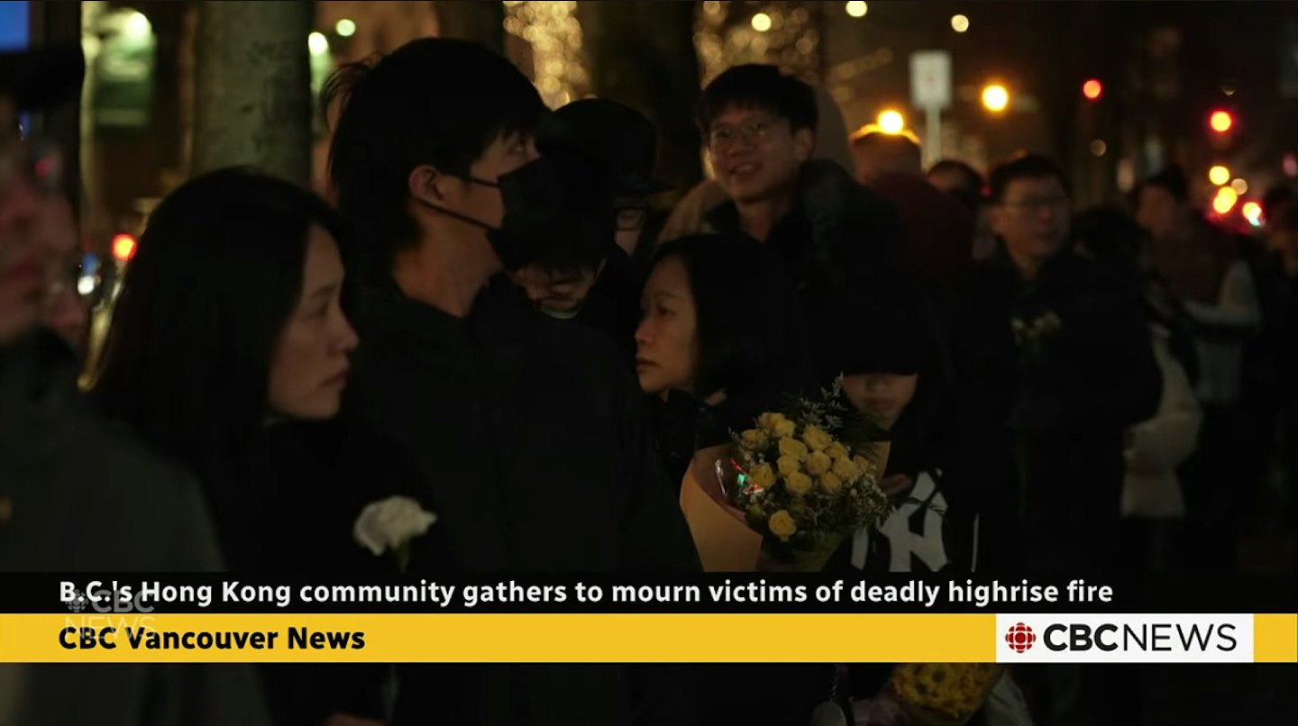大埔宏福苑火灾:温哥华团体举行悼念活动,大批港人到场排队献花(组图) - 3
