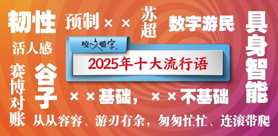 2025年十大流行语公布!“从从容容、游刃有余,匆匆忙忙、连滚带爬”“苏超”“预制xx”等入选(组图) - 1
