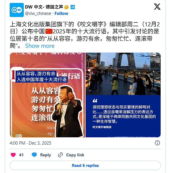 “从从容容，游刃有余”入选中国年度十大流行语（图） - 1
