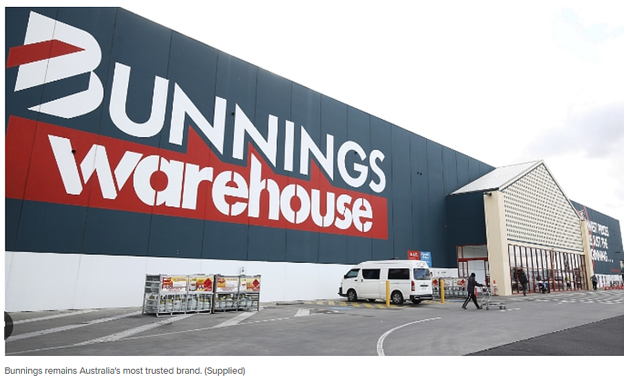 澳洲品牌信任度榜单:Bunnings八连冠,在线零售巨头信任危机加剧(组图) - 1