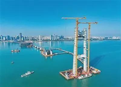 厦金大桥厦门段主塔封顶,预留金门段接口(图) - 1