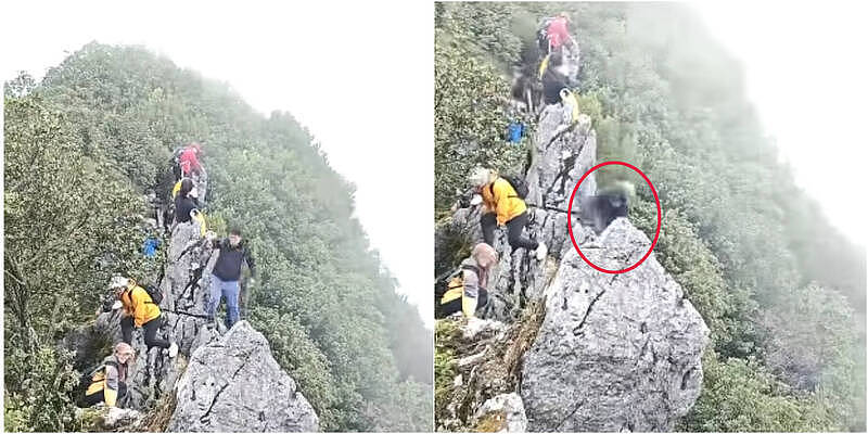 惊险画面曝光!悬崖自拍踩空,四川男子瞬间坠入山谷(视频/图) - 1