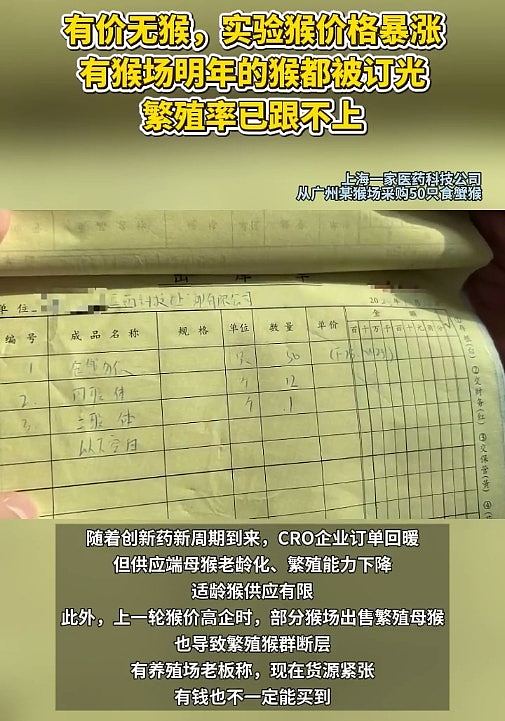 内地医药界爆“抢猴大战”，单价破10万仍一猴难求，预约已到明年（组图） - 4