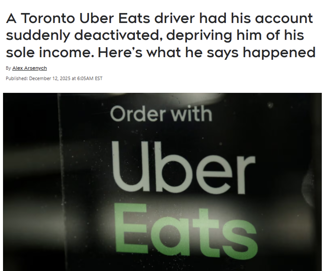 一夜清零！加拿大华人小哥跑4年Uber外卖突遭永久封号，1周苦干80小时送1万多单（组图） - 1