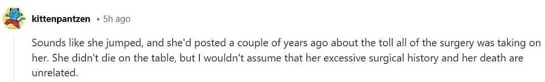 那个沉迷整形,把胸隆炸的网红突然过世?!死时已整成外星人,网友怀疑自杀...(组图) - 6
