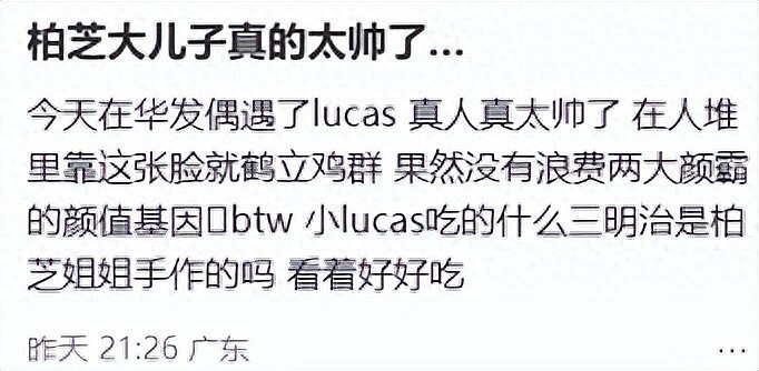 张柏芝大儿子在深圳餐厅！鼻大眼小有雄性魅力，网友：像东南亚人（组图） - 1