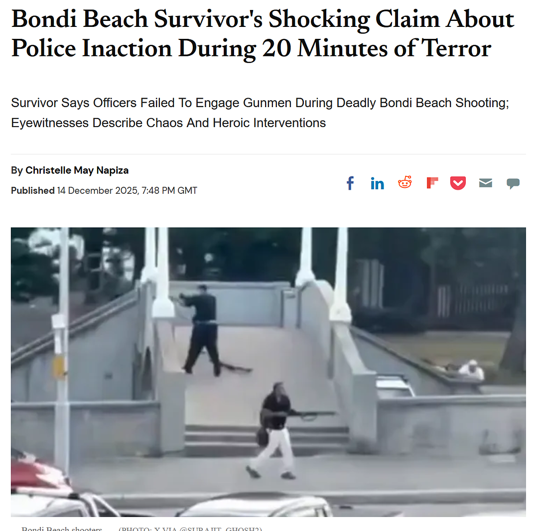“这是你们澳洲的癌症”；社区领袖第一个被杀，有警员身体几乎被打碎，枪手是父子，已致16人死亡，悉尼海滩枪击最全信息汇总（组图） - 16