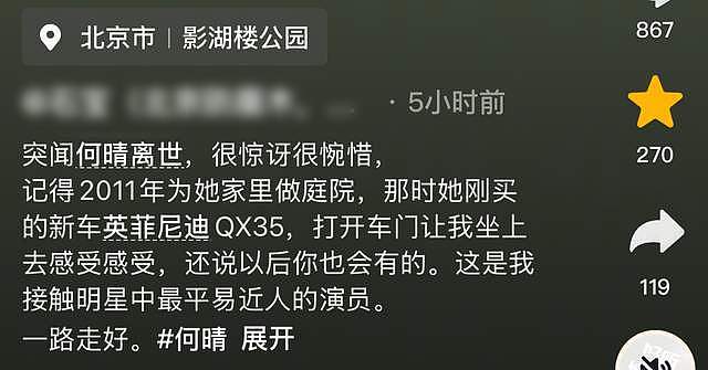 何晴患癌住院照曝光！面容憔悴浮肿严重，好友透露其生前最大遗憾（组图） - 9