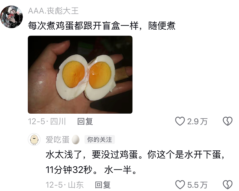 两句话涨了400万粉丝,这届网友开始认真学习煮鸡蛋(组图) - 7