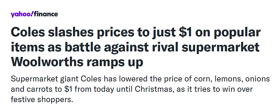 Coles放大招：这4种家庭常购果蔬，全部$1！直至圣诞节！（组图） - 1