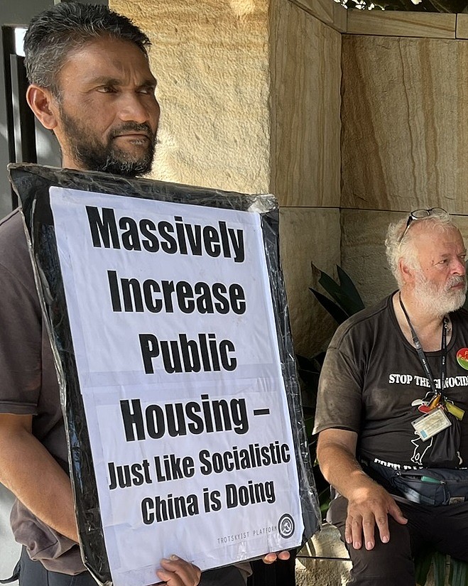悉尼达令角举行公共住房抗议集会：呼吁没收超级富豪空置豪宅，缓解澳洲租房危机（组图） - 2