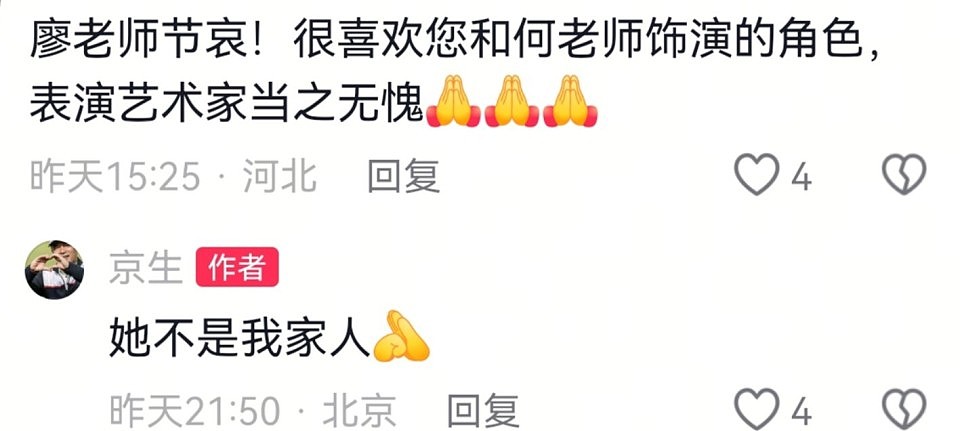 何晴去世后,许亚军与刘威两位前任未发声,廖京生评论区沦陷(组图) - 31