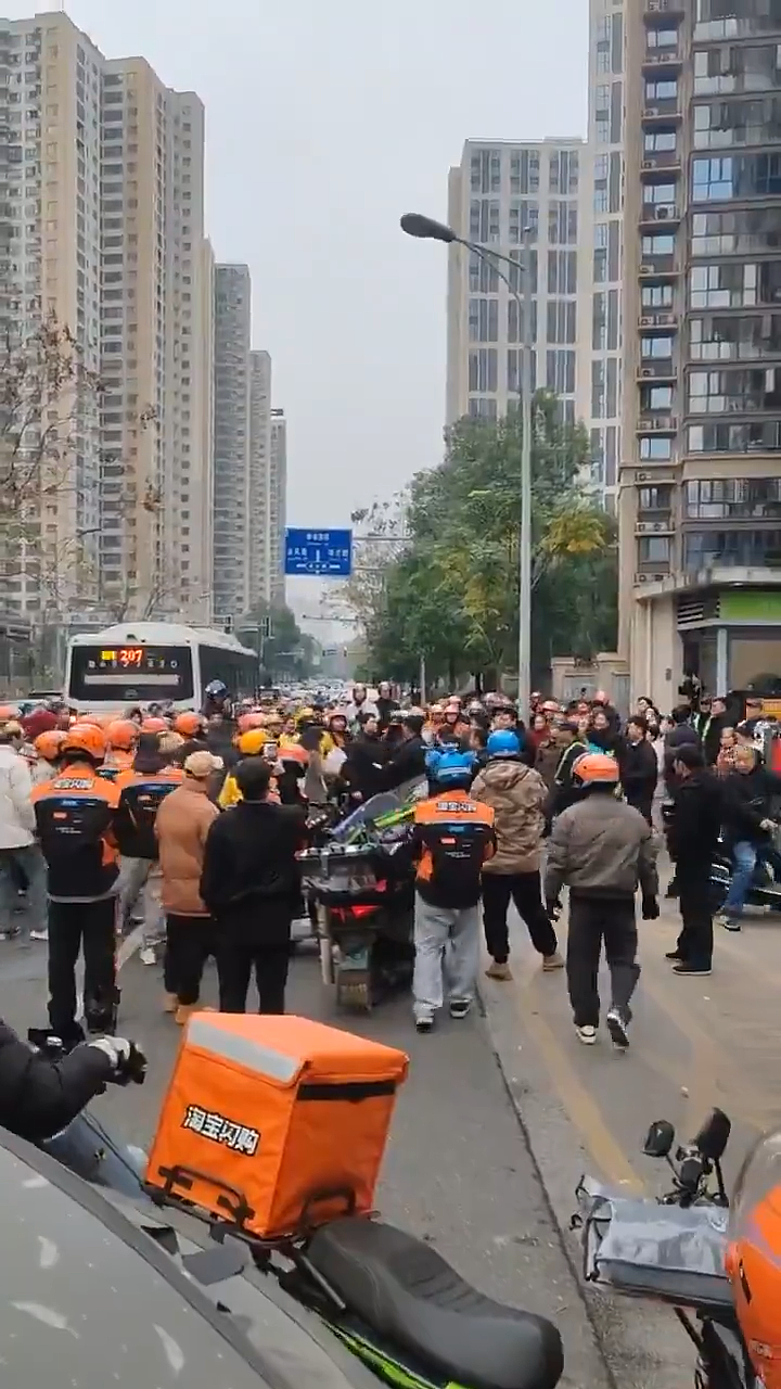 长沙合能璞丽小区外卖骑手抗议始末(视频/组图) - 4