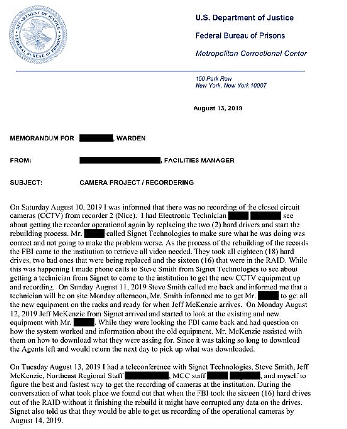 FBI被指破坏爱泼斯坦案监控视频,死前寄出的明信片内容曝光,直指总统(组图) - 2